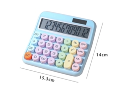 Calculadora Mecánica De 12 Dígitos, Pantalla Inclinada 15°, Teclas Grandes, Batería Solar, Bonita