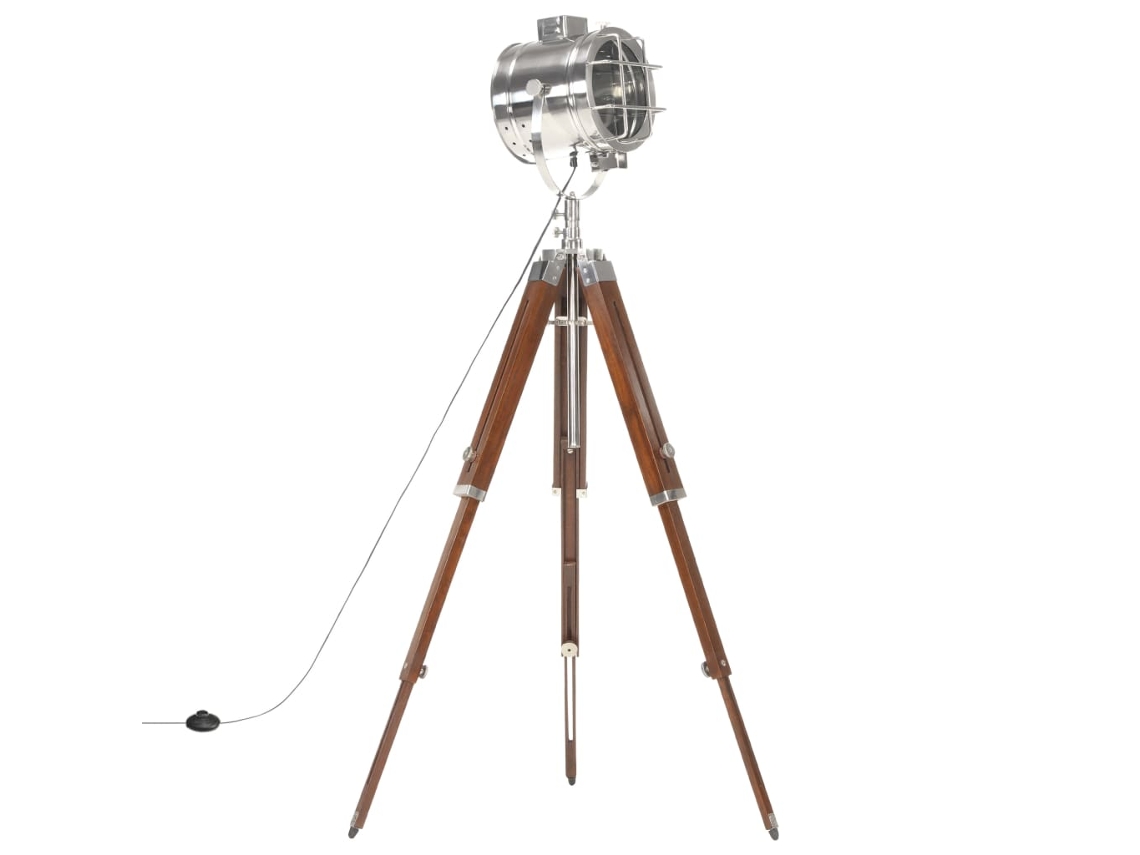 Lámpara Luminaria de Pie Trípode 165 cm Madera de Mango Maciza