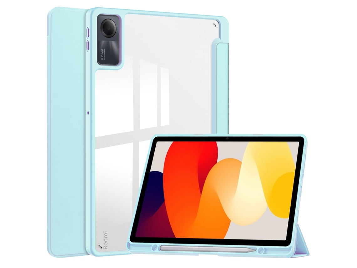 Capa Para Xiaomi Redmi Pad Se 11 Polegadas 2023 Com Ranhura Para Caneta Azul Celeste