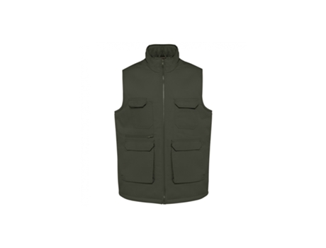 Chaleco Unisex WK. DESIGNED TO WORK Multibolsillos Polialgodón Marrón (2XL)