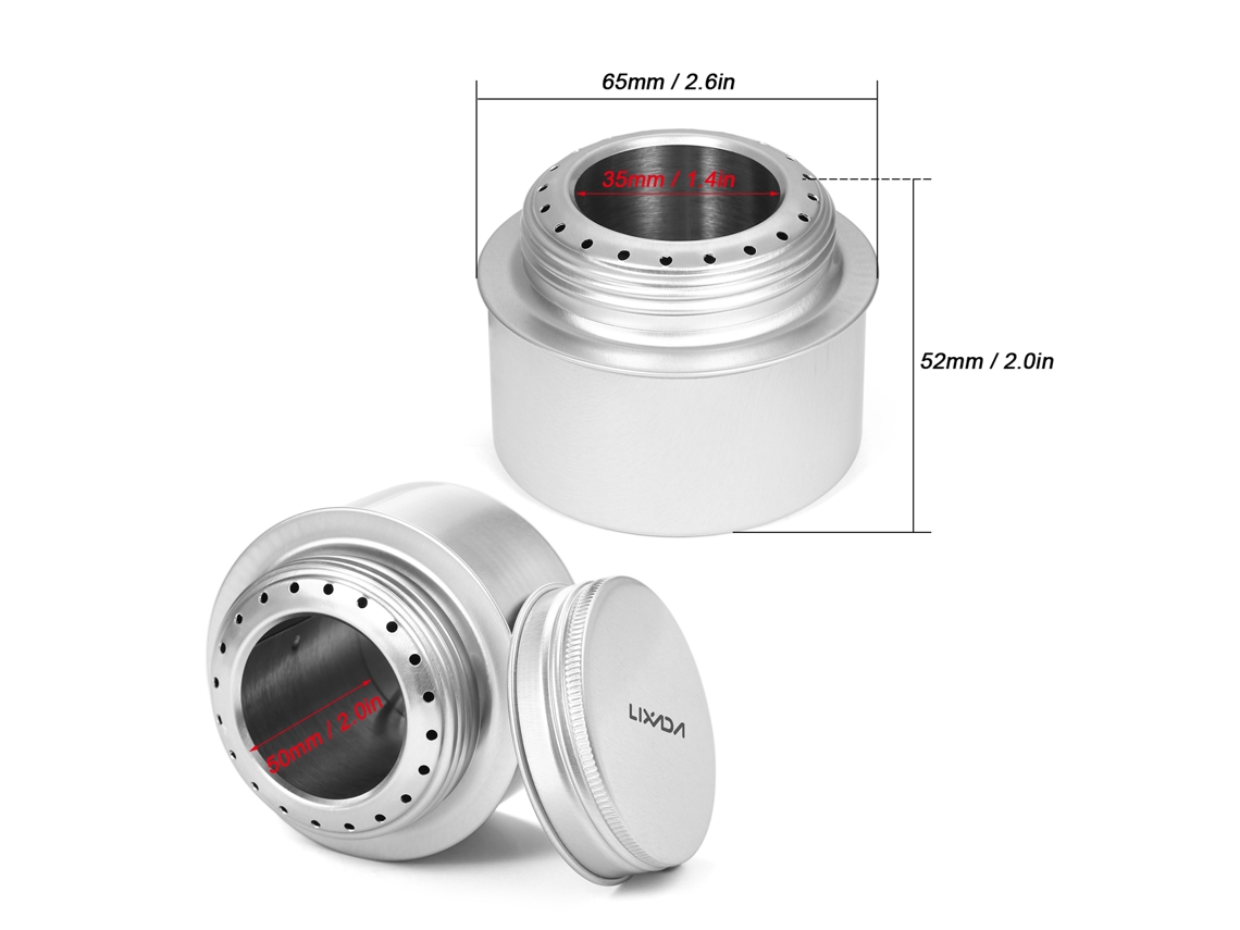 Mini Hornillo De Alcohol Portátil De Aleación De Aluminio Con Tapa Para Acampar, Hacer Senderismo, Ir De Mochilero Y Cocinar Al Aire Libre.