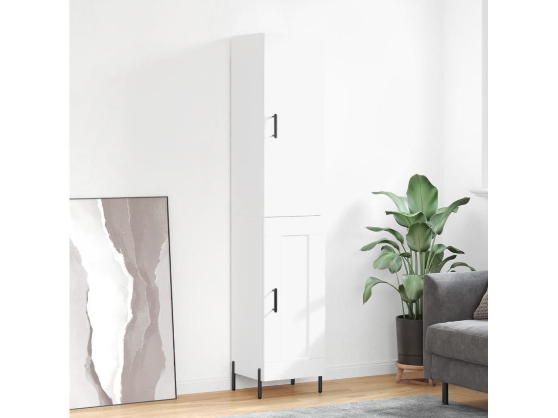 Aparador Alto Madera Contrachapada Blanco 34,5x34x180 Cm