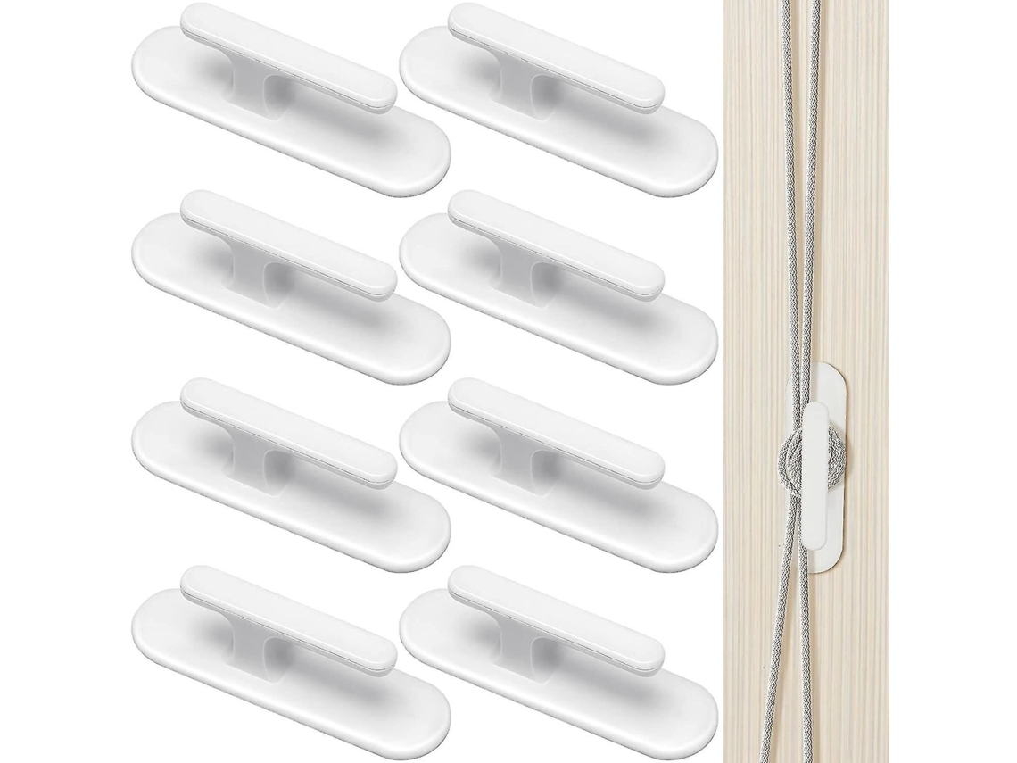 Pack 8 prendedores de cordões para persianas, ganchos de segurança, suporte adesivo | S/MARCA