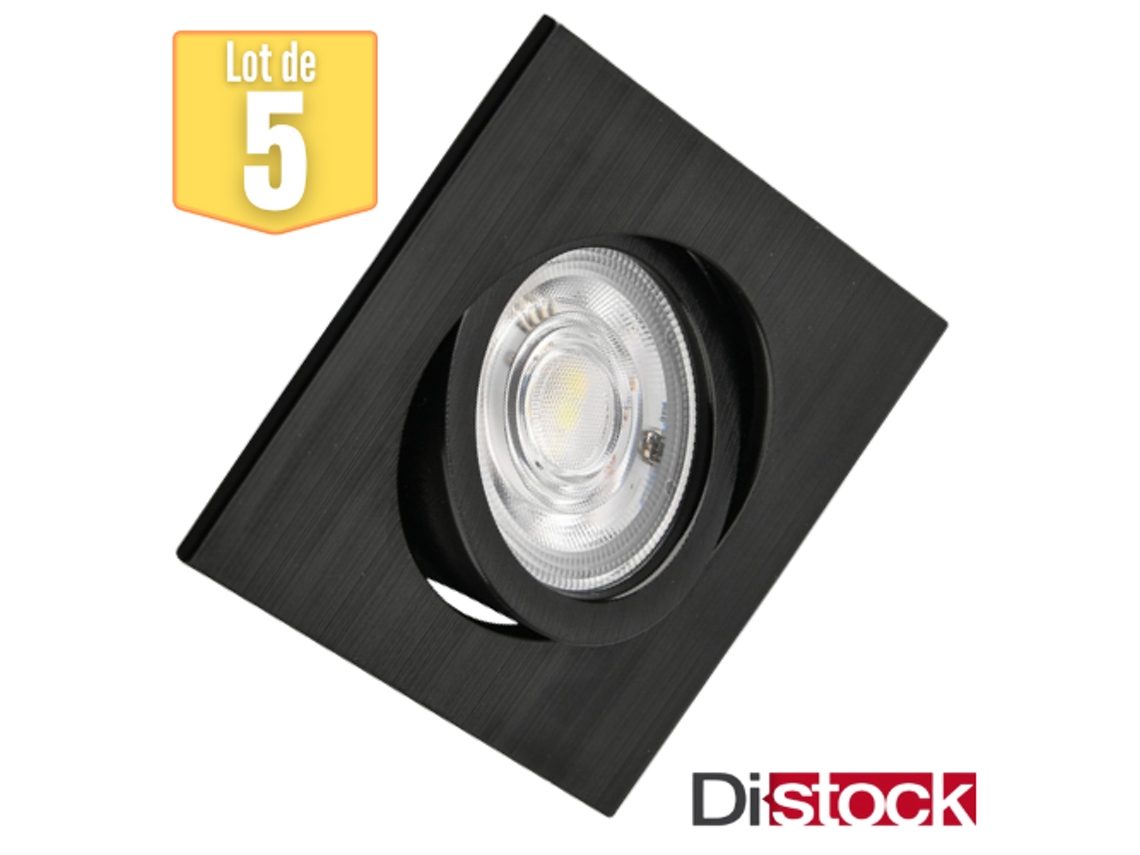 Conjunto de 5 puntos LED construidos -en 3en1 Black Square 7W IP20 BRAYTRON