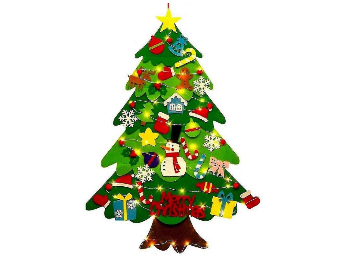 Árbol de Navidad de fieltro DIY para regalar a niños, con 32 adornos navideños desmontables de Hengjian.