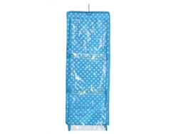 Bolsa de almacenamiento lavable con 6 bolsillos y percha, organizador de armario a prueba de polvo, azul
