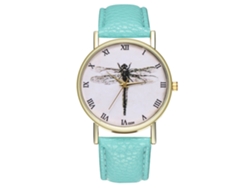 Reloj De Pulsera De Aleación Con Dial Redondo Analógico De Cuarzo Para Parejas Color Verde Claro