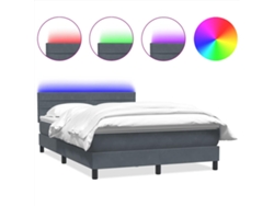 Cama con somier VIDAXL de terciopelo gris (160 x 210 cm)