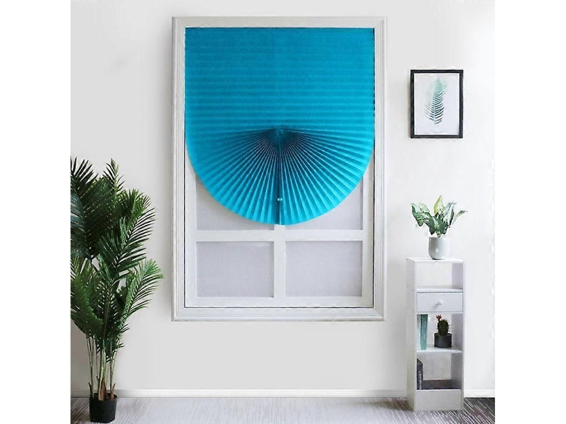 Persianas Plegables Autoadhesivas Semitranslúcidas 60x180cm Azul Para Ventanas Puertas Hogar 60x180cm Azul