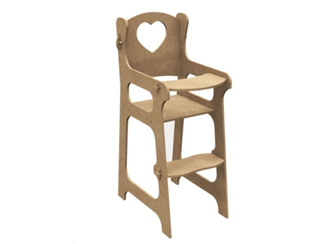 Silla de muñecas de madera MDF para decorar