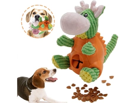 Juguete para perros, juguete para perros con forma de dinosaurio, juguete chirriante para perros, juguete de tela chirriante de felpa con forma de ...
