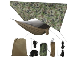 Manta mosquitera portátil para jardín y camping, camuflaje verde militar.