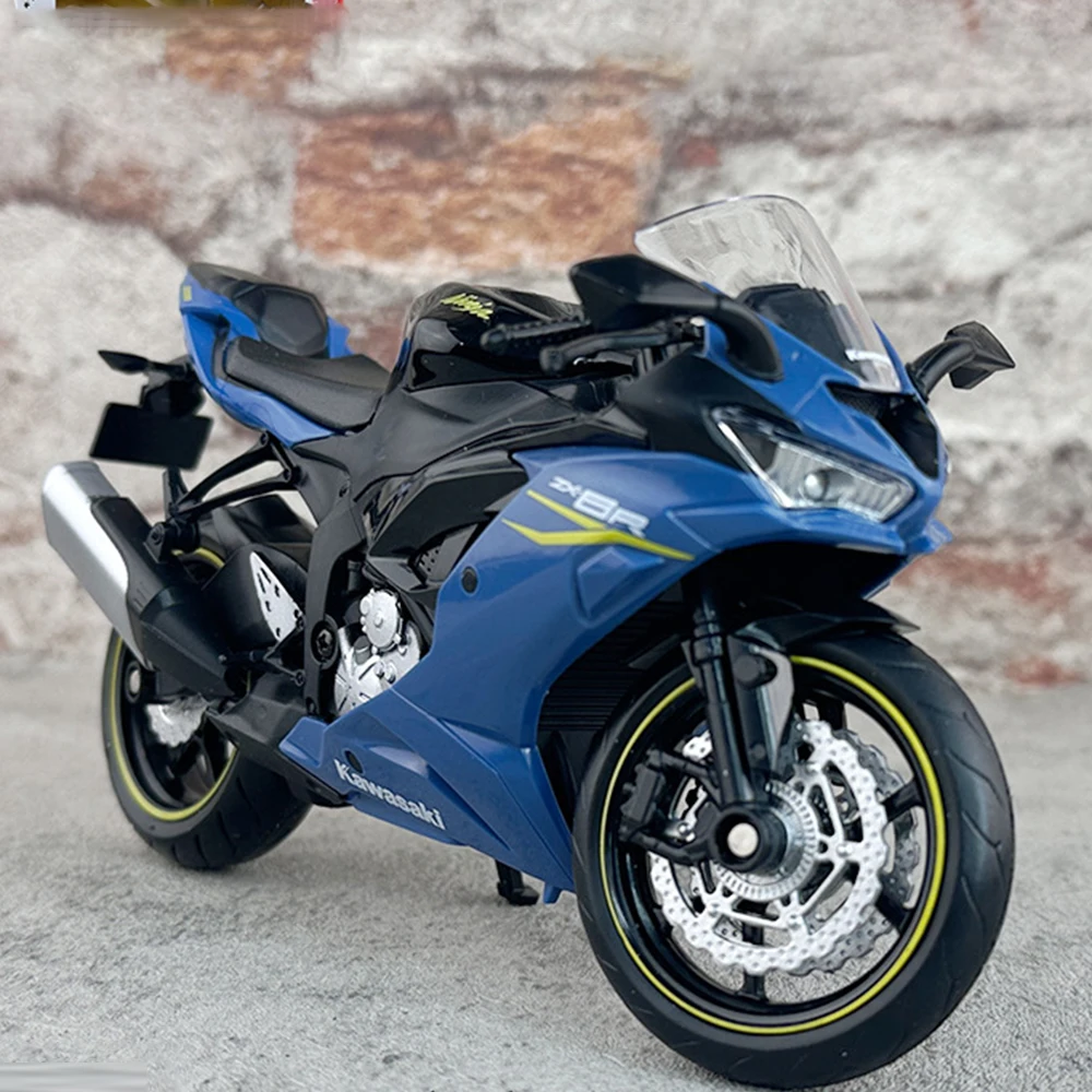 (Azul) Modelo de motocicleta de metal fundido a presión a escala 1/12 - Simulación