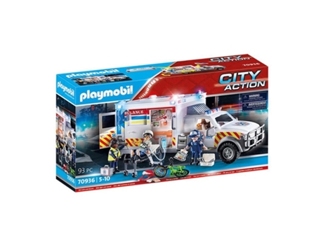 PLAYMOBIL City Action Vehiculo de Rescate Us Ambulance (Edad Mínima Recomendada: 5 años - 93 Piezas)
