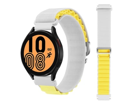 Correa Loop Alpine para Garmin Forerunner 245 Blanco y Amarillo