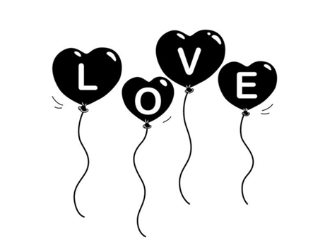 Sello de madera - Globos love