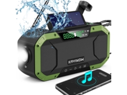 Radio de emergencia solar Zeuxo con manivela y altavoz Bluetooth resistente al agua