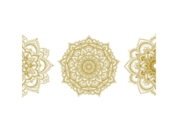 Rebe-adhesivo De Pared Mandala Boho Mitad Dorado Pegatina De Vinilo Decoración De Pared Floral Para Habitación Cocina Oficina