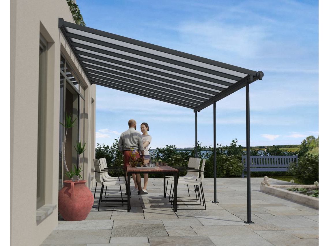 CANOPIA Sierra Pérgola Cubierta para Terraza Aluminio 3X5,46 m Gris