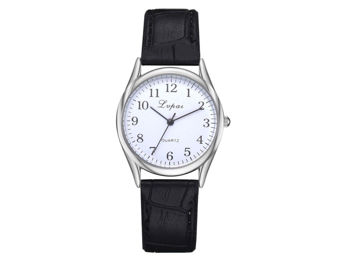 Reloj De Pareja De Aleación Con Correa Pu Dial Redondo Analógico De Cuarzo Lvpai