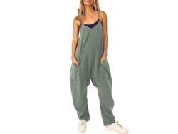 2026-monos Casual De Verano Sin Mangas Con Pantalones Anchos Y Bolsillos Grandes Para Mujer 18-24 Años Talla Holgada