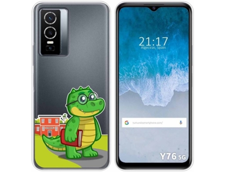 Carcasa para Vivo Y76 5G TUMUNDOSMARTPHONE Dibujos Transparente Coco Multicolor