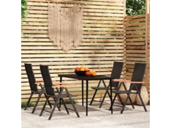 Juego de comedor de jardín negro de 2 piezas Dkd Home Decor