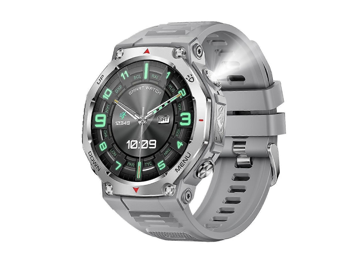 Reloj inteligente deportivo para exteriores Kt85 con pantalla de 1,43 pulgadas y 5 ATM con potente linterna Hengrongshen
