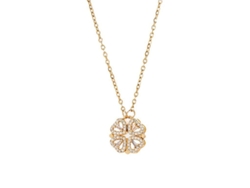 2026-colgante De Corazón Linjou Collar De Trébol De Cuatro Hojas Plegable (oro)