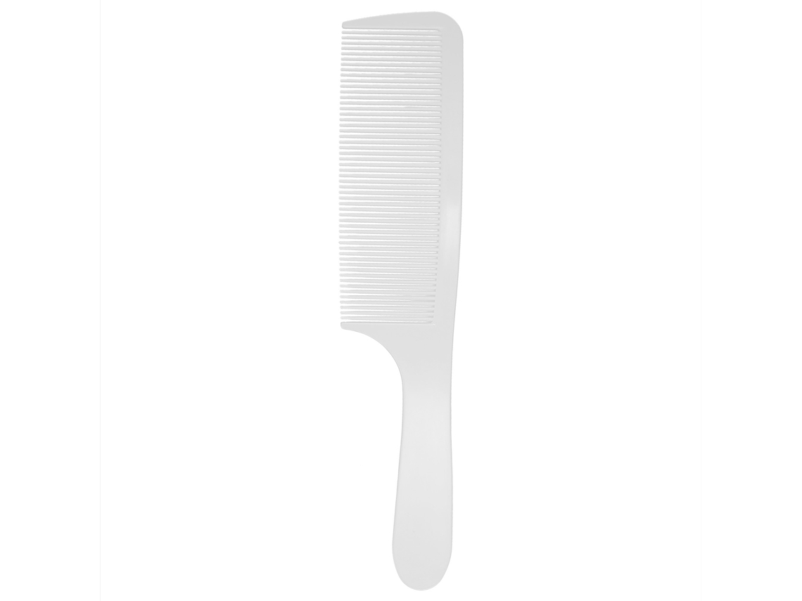 Peine De Pelo Curvo De Plástico Para Desenredar Cortes De Cabello Con Dientes Finos Para Salón Hogar Barbería Blanco
