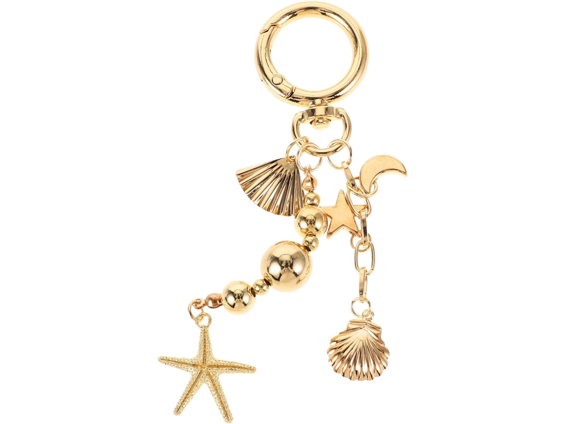 Llavero Forma Estrella Aleación Chapada Ligero Agradable Tacto Elegante Accesorio Bolso Coche Mar Zinc Oro Al
