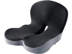 Cojín De Asiento De Espuma Viscoelástica 2 En 1 Almohada De Apoyo Lumbar Gris Gertiz