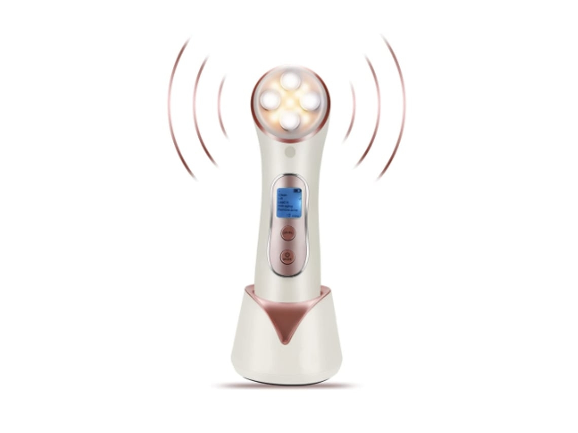 Masajeador facial de alta frecuencia 5 en 1 Yunzii, recargable por microcorriente, varita de frecuencia facial blanca
