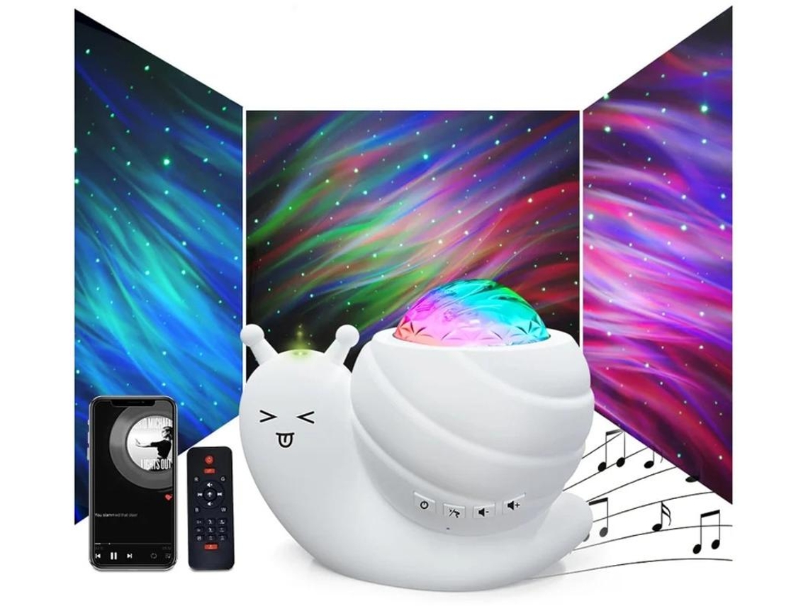 Luz Nocturna Del Proyector Star Luces Del Proyector Aurora Galaxy 4 En 1 Luces Nocturnas Snail Kids Para Cuarto Con Columna Bluetooth Yizhood
