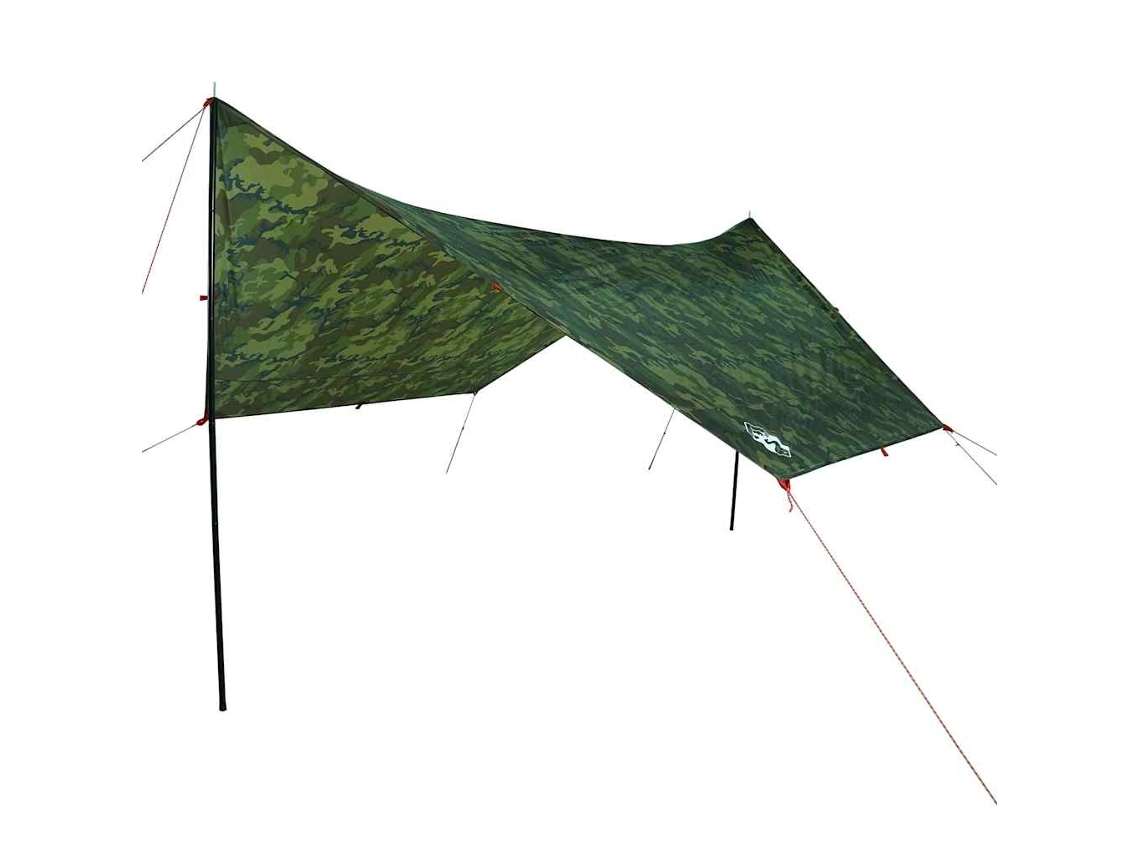 vidaXL Lona de camping impermeable camuflaje 438x376x212 cm