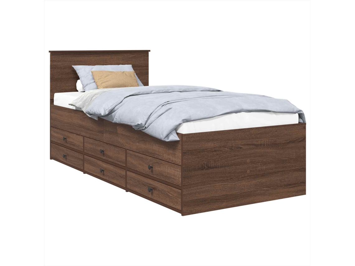 Maison Exclusive - Sofá Cama Roble Marrón Y Negro 75 X 190 Cm Madera De Ingeniería