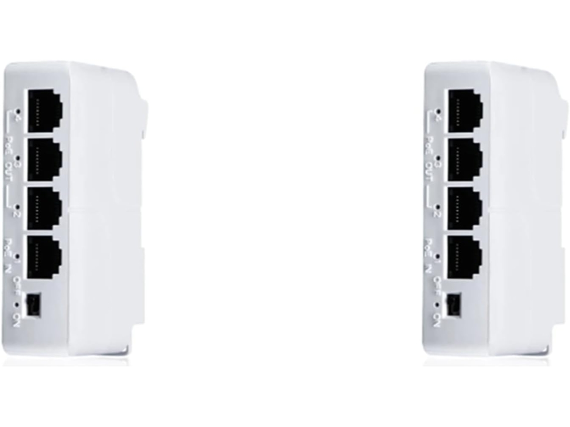 Extensor De Cascada Pasivo Poe De 4 Puertos De 1 A 3, 2 Piezas, Ieee802.3af, 100 Mbps Para Conmutador