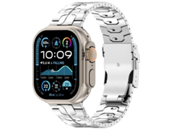 Correa XIAOMOYU de aleación de titanio para Apple Watch (46/49/45/44 mm) con cierre de seguridad extraíble - Plateada