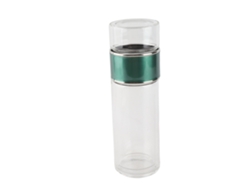 Jarra De Té Con Infusor, 420 Ml, Acero Inoxidable De Doble Capa Y Vidrio Antigoteo, Ideal Para La Oficina, Los Viajes Y El Hogar.