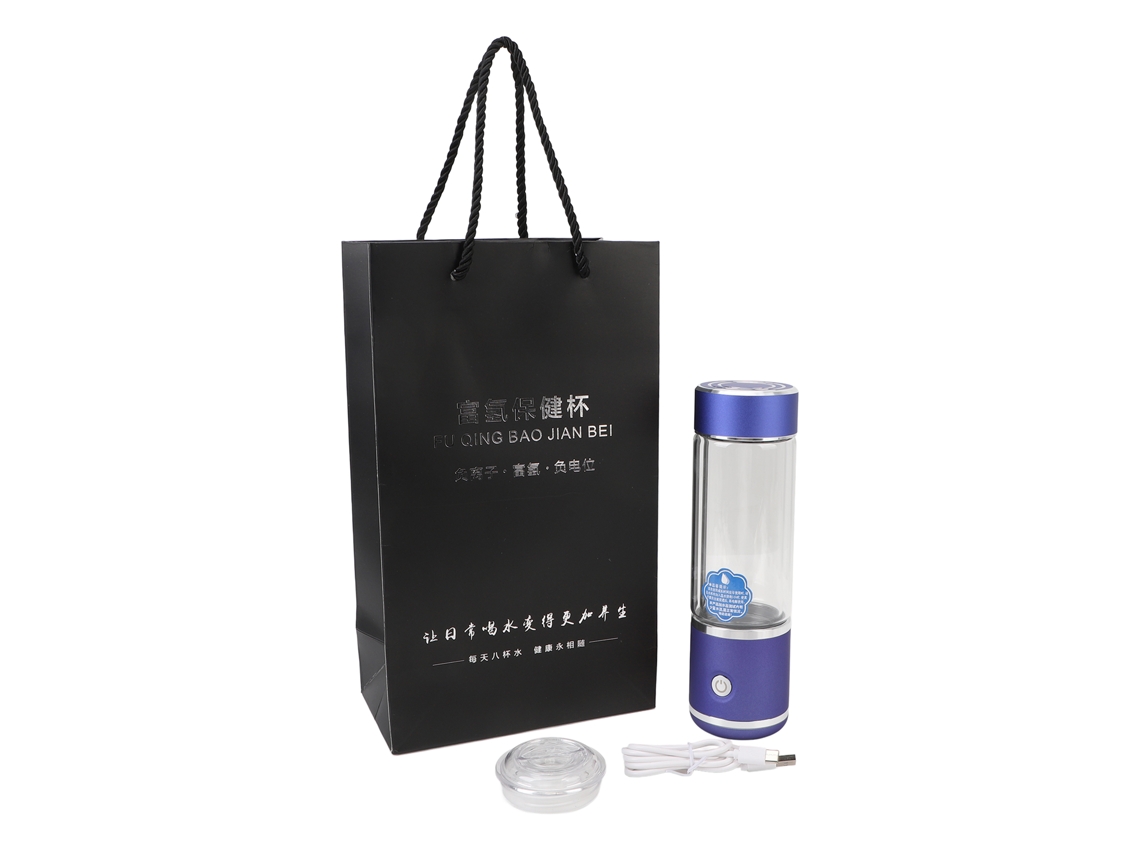 Botella de agua de hidrógeno recargable de 300 ml - Azul