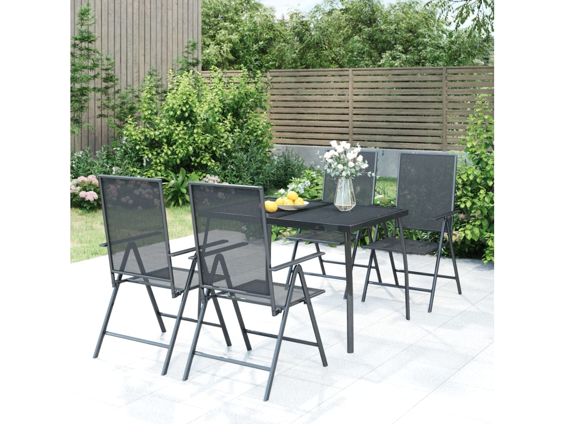 Conjunto de comedor de jardín de 2 piezas en acero antracita Dkd Home Decor