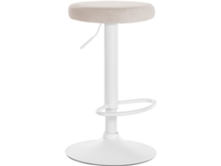 Taburete de bar Funda de terciopelo Ponte crema/blanco CLP