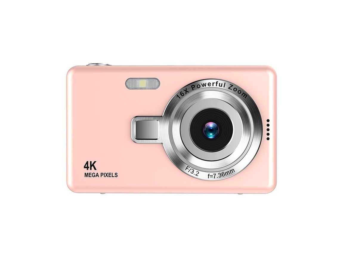 Cámara digital CCD HD rosa para estudiantes + tarjeta de memoria de 32 GB + adaptador + lector de tarjetas
