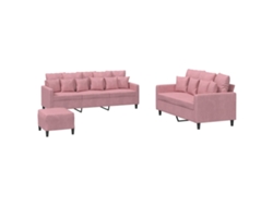 Maison Exclusive - Juego De Sofás Con Cojines 3 Piezas Terciopelo Rosa