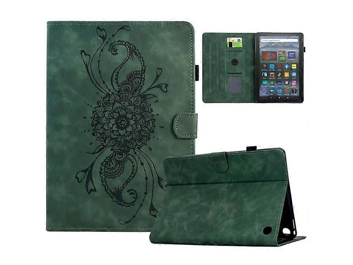 Funda de piel con estampado de mandala y ranuras para tarjetas, compatible con Amazon Fire HD 8 (2020) Facpoet (2022)