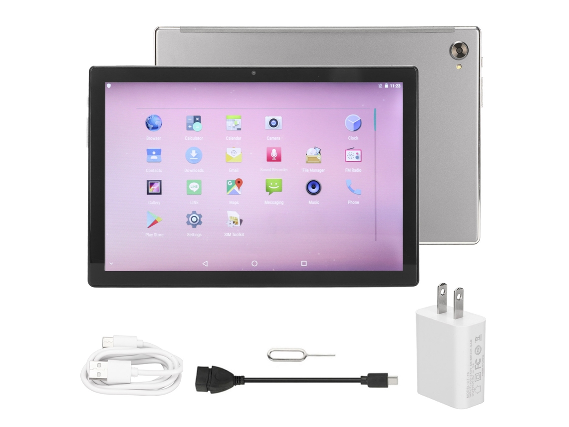 Tableta Android 11 de 10 pulgadas, 6 GB/256 GB, 4G, cámara de 5 MP/8 MP, color gris dorado claro