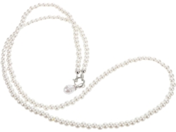 Cadena Blanca Para Teléfono Móvil Con Perlas De Imitación Y Correa De Muñeca Desmontable.