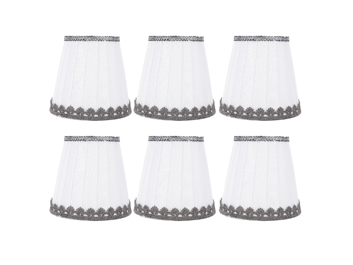 6 Pantallas De Tela Con Clip Decorativo Para Lámparas De Mesa Y De Pie - Accesorio Universal