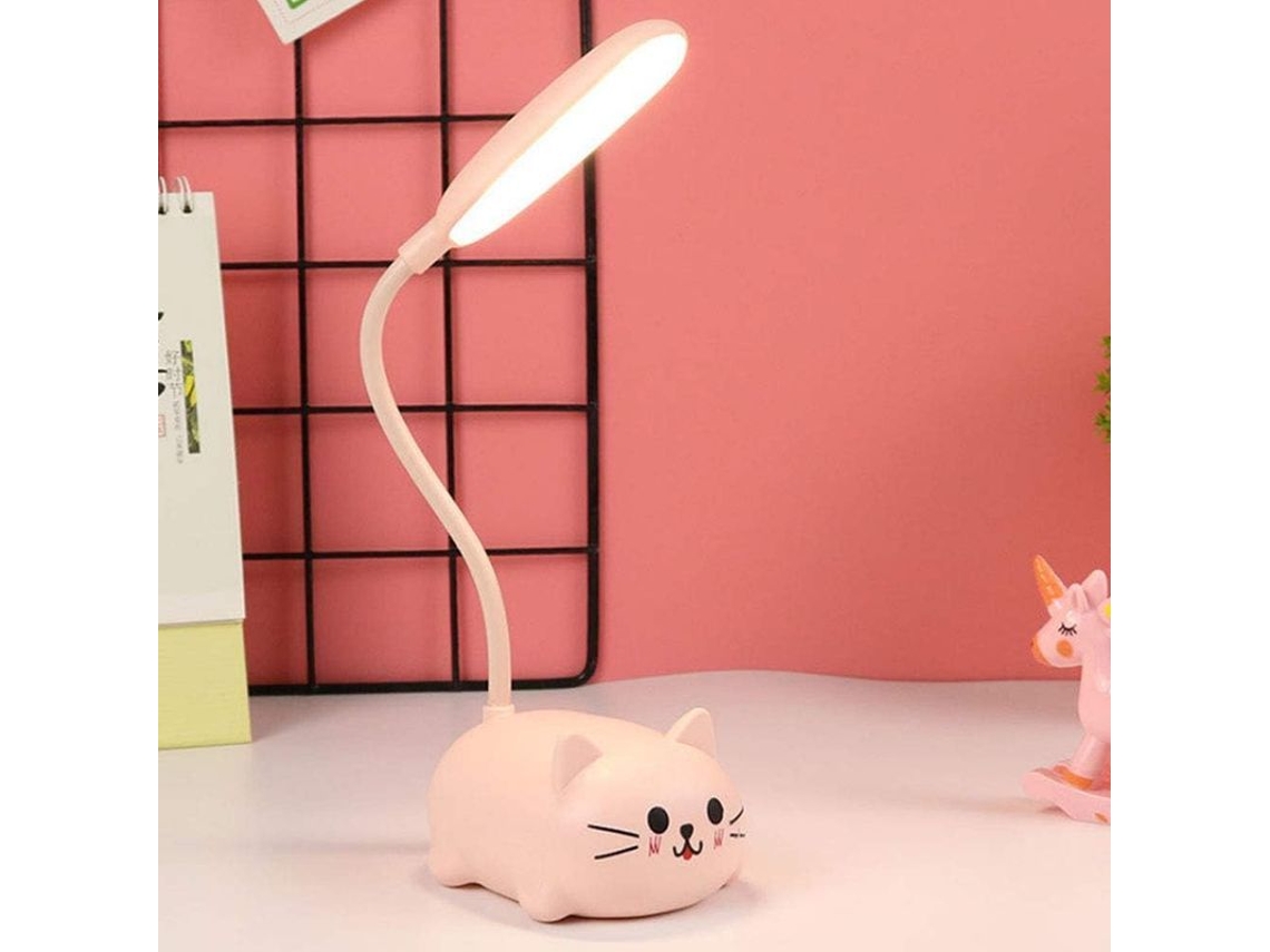 2026-lámpara De Escritorio Led Para Niños Con Carga Inalámbrica Protectora De Ojos Modelo Gatito Rosa Regalo