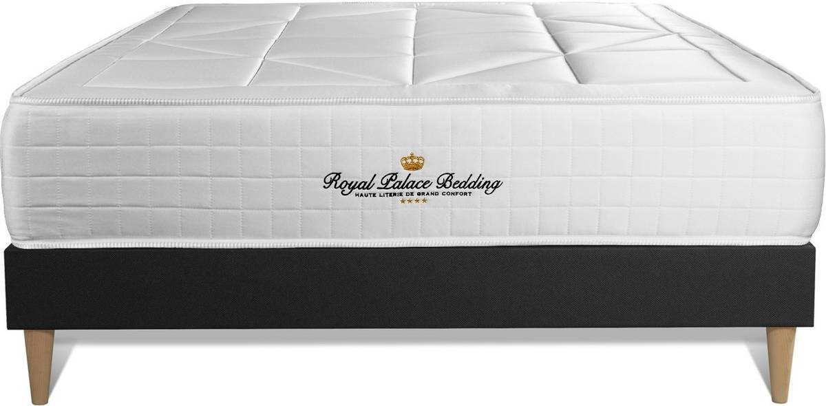 Conjunto de Somier Negro + Colchón ROYAL PALACE BEDDING Windsor (150x200 cm - Muelles Ensacados)